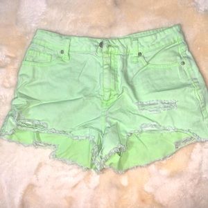Bright green Jean shorts